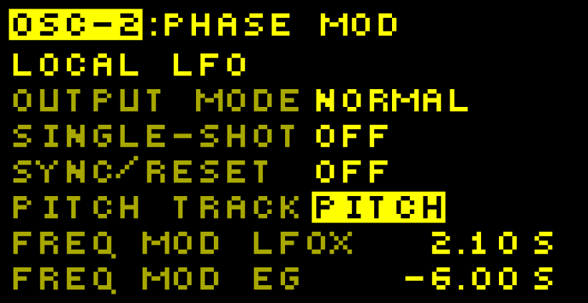 New LFO pitch tracking  options