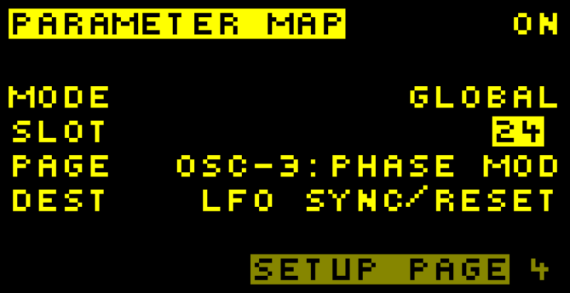 New parameter mapping control via MIDI CCs